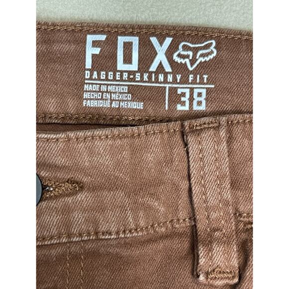 Fox Racing Pants Mens 38 Brown Dagger Skinny Fit Mid Rise Durable Denim - Picture 4 of 10